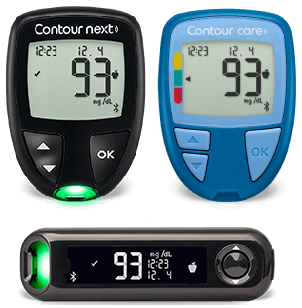 Familia de medidores conectados de glucosa en sangre CONTOUR®: CONTOUR®NEXT y CONTOUR®NEXT One.  