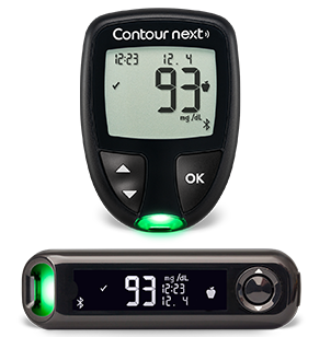 Familia de medidores conectados de glucosa en sangre CONTOUR®: CONTOUR®NEXT y CONTOUR®NEXT One.  