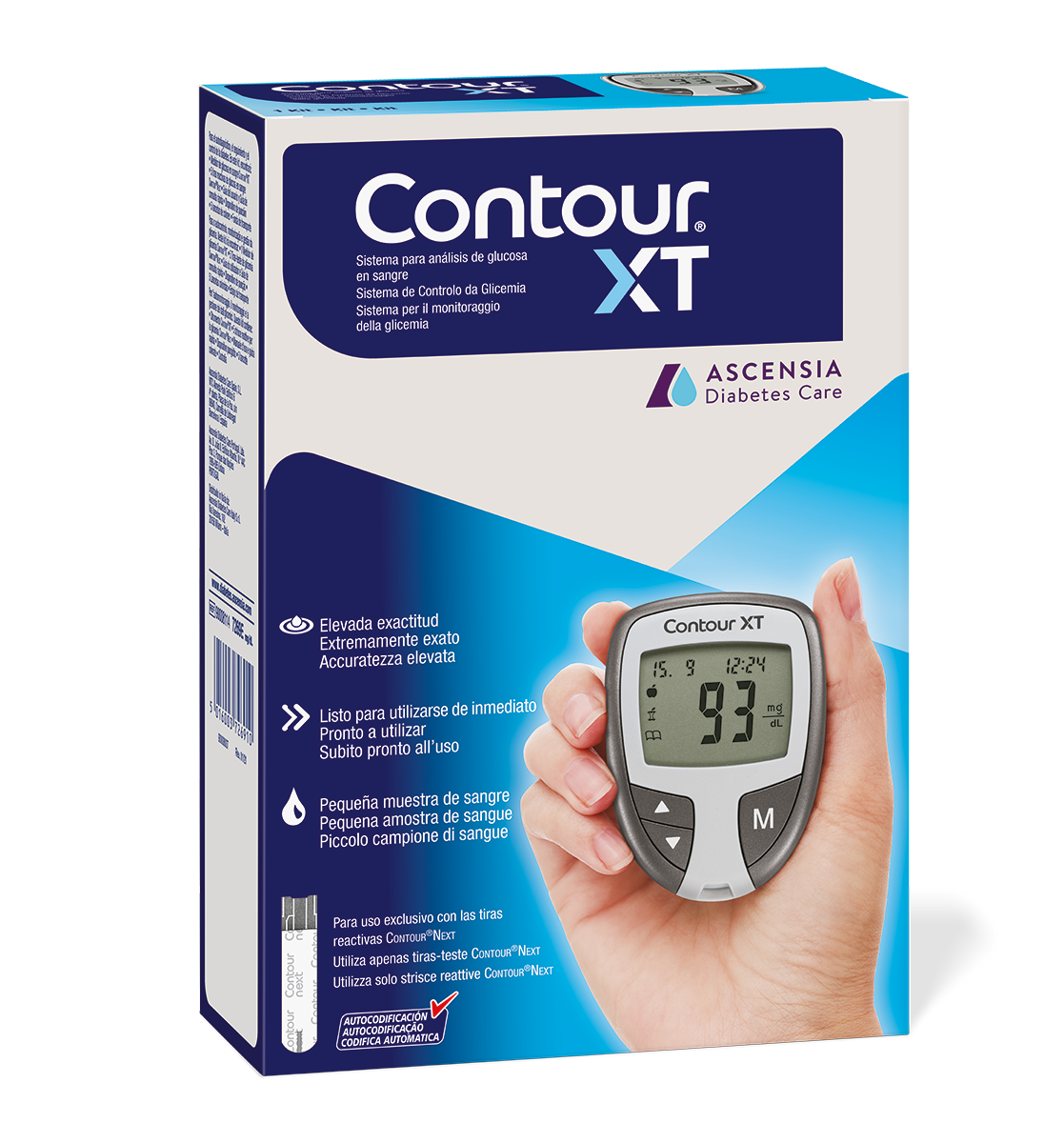 El medidor de glucosa en sangre CONTOUR XT