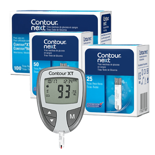 Bayer Contour Next Kit completo para examen de diabetes y glucosa en  sangre, medidor, tiras de prueba, lacentas, dispositivo de punción  ajustable